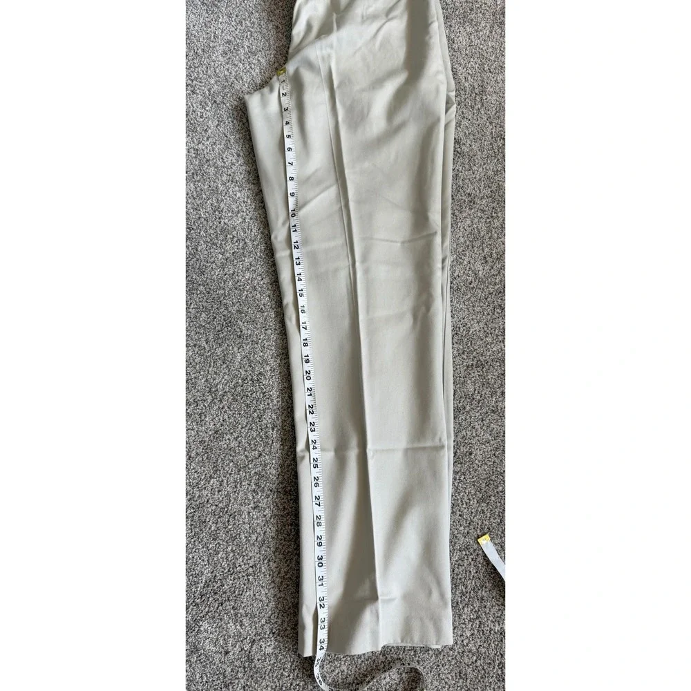 Roundtree & Yorke Mens Khaki Tan Pleated Cotton Dress Pants Chinos 34x34